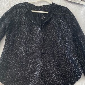 European Women's Black Lace Top